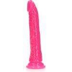 RealRock Тънко реалистично дилдо с вендуза - Свети в тъмното - 22, 5 cm