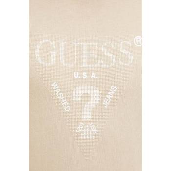 Guess Памучна тениска Guess в бежово с апликация M4YI05 I3Z14 (M4YI05.I3Z14)