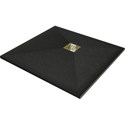 Mexen Stone+ квадратен композитен душ под 100 x 100 см, черен, маскировка в (44701010-G)
