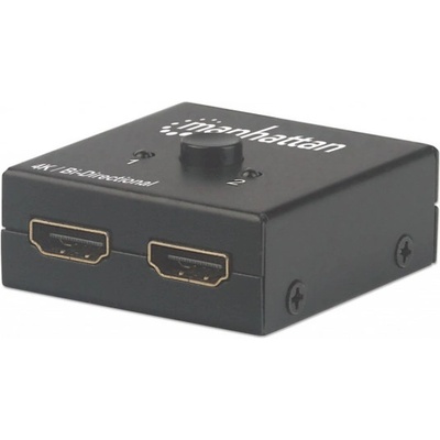 Manhattan HDMI Splitter/Switch 2-Port, [email pčervenáected], Bi-Directional, Black, Displays output from x1 HDMI source to x2 HD displays (same output to both displays)