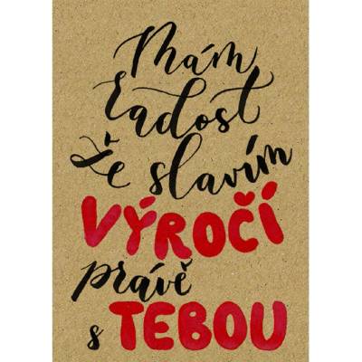 Baloušek BeBechy - přání Výročí, A6, kraftový papír