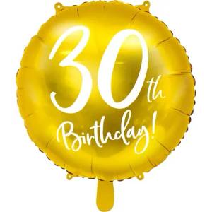 PartyDeco Фолиев балон - 30 (златен)