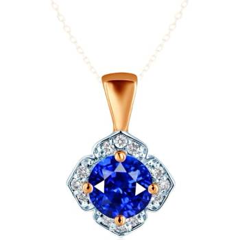 SAVICKI Висулка Savicki: двуцветно злато, син сапфир, диаманти