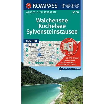 06 Walchensee, Kochelsee, Sylvensteinstausee 1: 25 000 KOMPASS