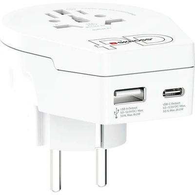 SKROSS Адаптер SKROSS World to Europe 1500295E, USB, Бял (SKROSS-1500295E)