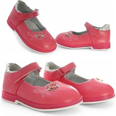 Detské baleríny na suchý zips profilovaná kožená vložka 6474