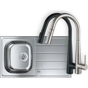  Grohe Мивка Инокс + Смесител с издърпващ се чучур и сензор за допир YC-8232T-31552SD1 (YC-8232T-31552SD1)