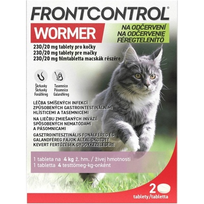 Frontcontrol Wormer 230/20 mg pre mačky 2 tbl