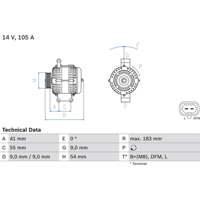 Alternátor BOSCH 0 986 084 190 (0986084190)