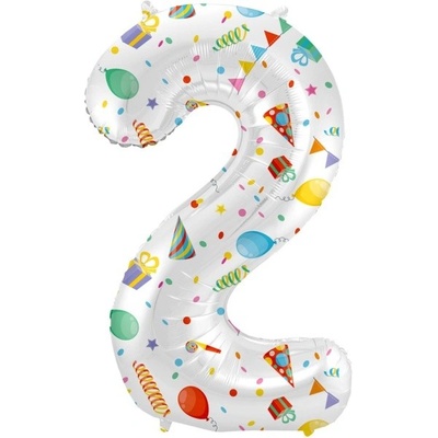 Růžička Balónik fóliový číslo 2 Farebná party 86 cm
