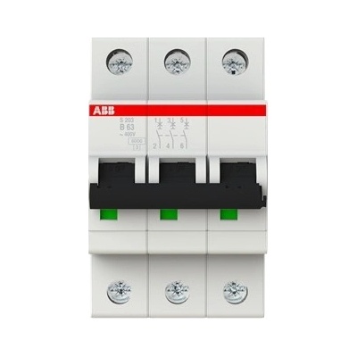 ABB S203 3-pól. 63A B 6kA