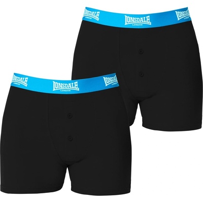 Lonsdale Мъжки боксерки Lonsdale 2 Pack Boxer Shorts Mens - Black/Brt Blue