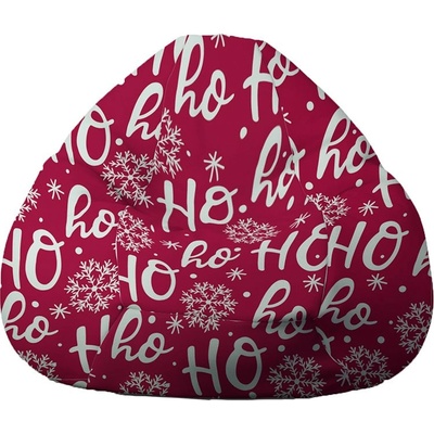 PUFRELAX Пуф круша, 520л. , Nirvana Gigant - Ho-Ho-Ho, Водоустойчив, Перящ се калъф, Пълнеж от Полистиролни перли, принт, 8465 (PUF-G-NGG-TEXP-HHH)