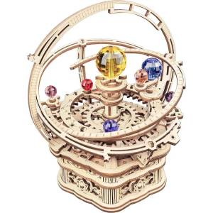 Robotime Дървен 3D пъзел Robo Time от 84 части - Механична музикална кутия - Звездна нощ (AMK51)