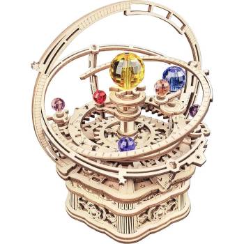 Image 1 of Robotime Дървен 3D пъзел Robo Time от 84 части - Механична музикална кутия - Звездна нощ (AMK51)