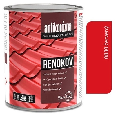 SLOVLAK Renokov antikorózna farba 2v1 farba na strechy 830 červený 10 kg