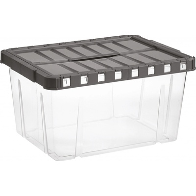Tontarelli Úložný Box s otevíracím víkem Linea Double 29 l transparentní grafit 8034556AK5
