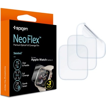 Spigen Комплект от 3 броя защитно покритие с извити ръбове за целия дисплей на Apple Watch 41мм, 40мм - Spigen Neo FLEX Screen Protector (прозрачен) (061FL25575)