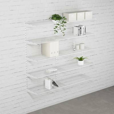 Walteco Nástěnná regálová sestava DOUBLE, 1500x1630 mm, bílá 330 mm , SHWHD300