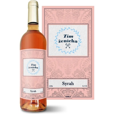 Sablio Tím ženícha kľúče Syrah ružové suché víno 12 % 0,75 l (čistá fľaša)
