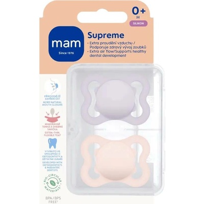 Mam Supreme dudlík Purple/ Pink 2 ks