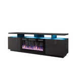 Cama meble RTV EVA шкаф с електрическа камина 180x40x52 см графит/гланц графит (10165485)