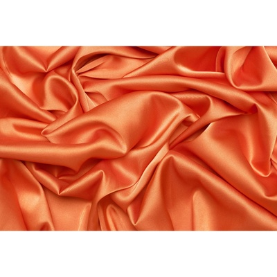 Saténové umělé hedvábí | Silky Armani - Oranžová