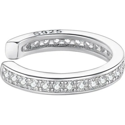 DELIS Сребърен маншет за ухо, jw976, модел с кристали, с родиево покритие (jw976)