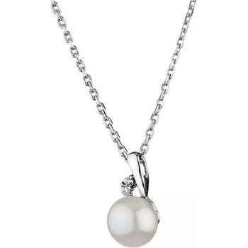 Image 1 of Swan Дамско сребърно колие с бяла перла sh4042nw