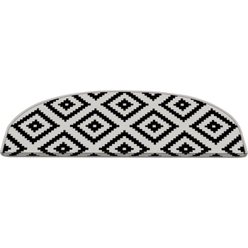 Vitaus Черно-бели килимчета за стълби в комплект от 16 части 20x65 cm Art - Vitaus (MRD-OVR-3037-SET16)