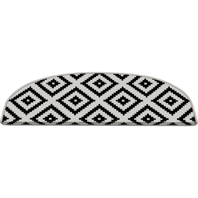 Vitaus Черно-бели килимчета за стълби в комплект от 16 части 20x65 cm Art - Vitaus (MRD-OVR-3037-SET16)