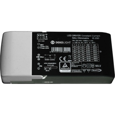 Deko-Light napájení BASIC, DIM, Multi CC, IE-25D konstantní proud 350/400/450/500/550/600/650/700 mA IP20 stmívatelné 20-60V DC 7,00-25,00 W 862191
