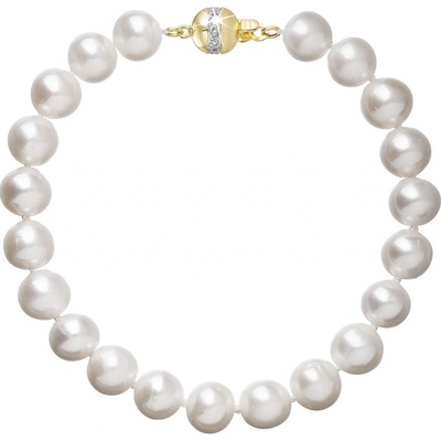 Pavona perlový náramek z říčních perel se zapínáním ze 14 karátového zlata 923003.1/9266A bílý