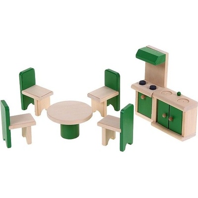 Woodyland Дървено обзавеждане за кукли Woody - Кухня с трапезария (90611)