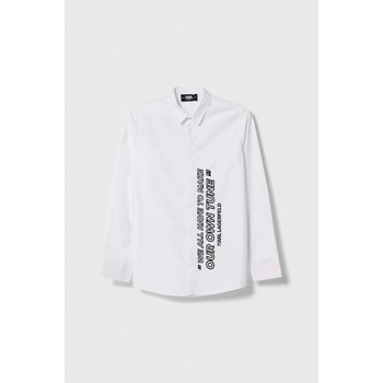 Karl Lagerfeld detská bavlnená košeľa biela
