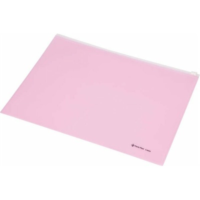 Obálka na zips, A4, PP, PANTA PLAST, pastelovo ružová