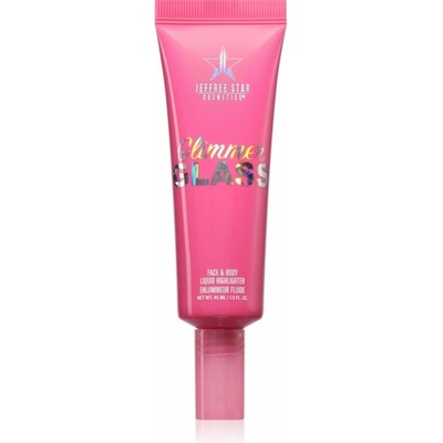 Jeffree Star Cosmetics Glimmer Glass Face & Body Highlighter tekutý rozjasňovač na tělo a obličej Jealous Ice 45 ml