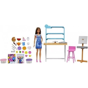 Mattel Комплект за игра Кукла Barbie, Студио на художник, 25+ творчески части, 1710297