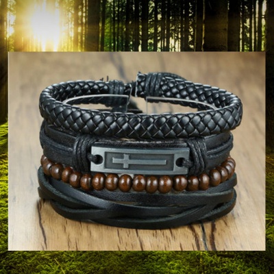 DN kožený náramok Handmade 20 čierna