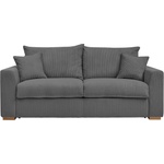 Bobochic Сив разтегателен диван от рипсено кадифе 225 cm Augustin - Bobochic Paris (WT-WOII-3.5R-W_1 P578 N.MI)