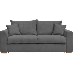 Bobochic Сив разтегателен диван от рипсено кадифе 225 cm Augustin - Bobochic Paris (WT-WOII-3.5R-W_1 P578 N.MI)