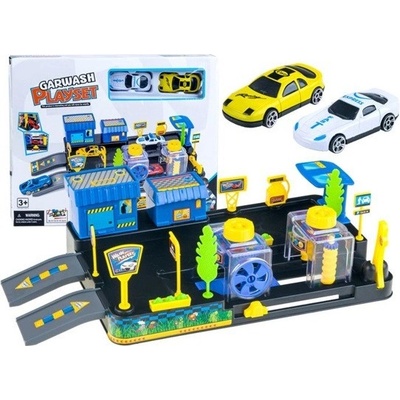 Majlo Toys automyčka se 2 autíčky a příslušenstvím Wash Playset