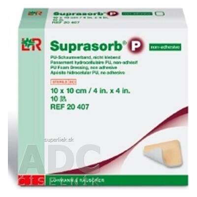 Lohmann & Rauscher GmbH & Co. KG SUPRASORB P PU KRYTIE NA RANY nelepiace penové polyuretánové (10x10 cm) 1x10 ks