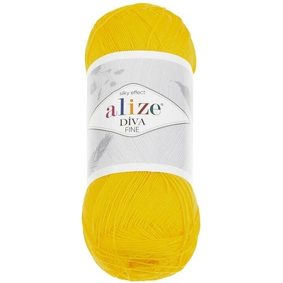 Vlnika Diva Fine 100 g, 110 žltá