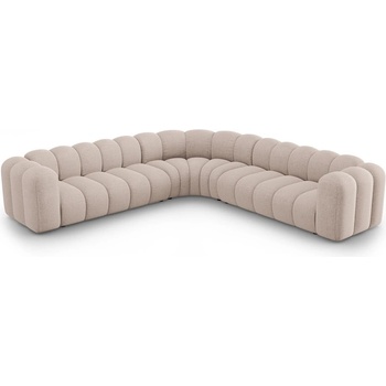 Micadoni Бежов шенилов модулен ъглов диван Lupine - Micadoni (MIC_COR_140_F1_LUPINE2)