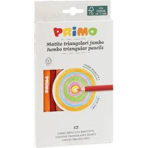 Primo Цветни моливи primo джъмбо триъгълни 12 броя 519maxitris12e (519maxitris12e)