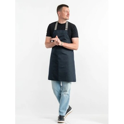 Chaud Devant Kuchářská zástěra s náprsenkou Bohemian Black Black černá