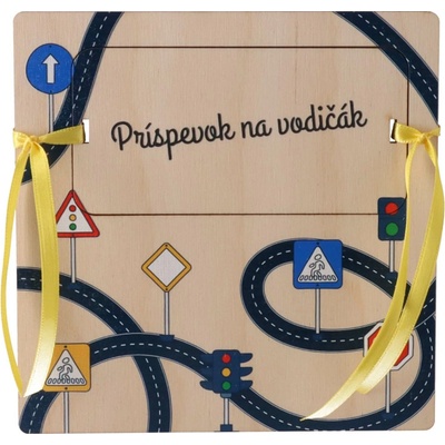 ČistéDrevo Drevená kapsa na peniaze - Príspevok na vodičák
