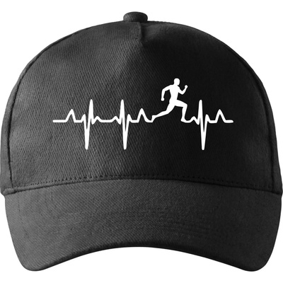 EKG bežec muž so zahnutým šiltom a látkovou sponou Čierna