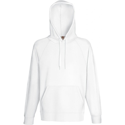Fruit of the Loom mikina Lightweight Hooded Sweat s kapucí, raglánová, pánská COT16214000101 white
